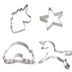 EinhornLiebe - Keks Ausstecher 4er Set - Einhorn, Stern, Regenbogen, Einhornkopf (Edelstahl) Discount