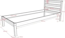 vipack Einzelbett Pino 90x200 cm, mit Lattenrost, inkl. Bettschublade, natur lackiert Discount