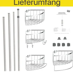 Eisl Teleskop Duschregal mit 4 Duschkörben Chrom
