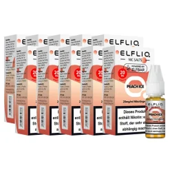 Elf Bar ELFBAR ELFLIQ - Peach Ice Nicotine Salt Liquid 10ml 2.0% 10er Pack Discount