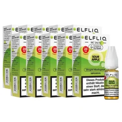 ELFBAR ELFLIQ - Sour Apple Nicotine Salt Liquid 10ml 2.0% 10er Pack ^ Elf Bar