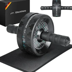 HOEL EliteAthlete® Bauchroller Bauchmuskeltrainer - AB Roller - Bauchtrainer für Zuhause - Bauch Weg - Abdominal Trainer - AB Wheel inkl. gepolsterter Kniematte - Blau Sale