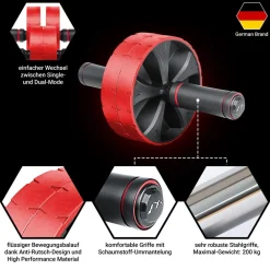 EliteAthlete® Bauchroller Bauchmuskeltrainer - Bauchtrainer für Zuhause - Bauch Weg Abdominal Trainer - AB Wheel Roller inkl. gepolsterter Kniematte - ^ HOEL Outlet