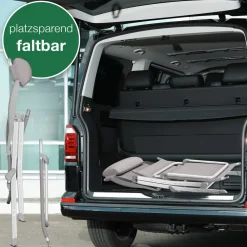 eloneo Campingstuhl faltbarer Klappstuhl Liegestuhl mit Beinauflage, Taupe New