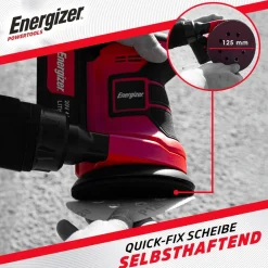 Energizer 20V Akku Exzenterschleifer Schleifteller 6 Stufen 125mm Outlet