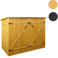 MCW 1er-Fahrradgarage -H60, Fahrradbox Geräteschuppen Gerätehaus, MVG abschließbar 152x184x98cm ~ braun New