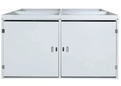MCW 4er-Fahrradgarage mit Pflanzkasten -L56b, Fahrradbox, abschließbar verzinkter Stahl 126x220x210cm ~ hellgrau New