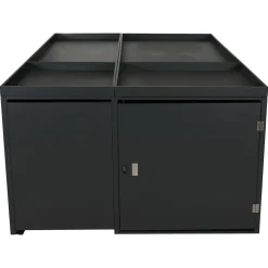 3er-Mülltonnenverkleidung / 2er-Fahrradgarage mit Pflanzkasten -N79, abschließbar 130x193x208 cm Metall anthrazit ^ MCW Hot