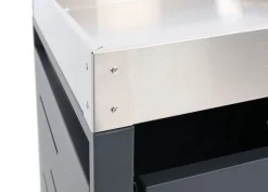 MCW 3er-Mülltonnenverkleidung -H40b, Mülltonnenbox, Pflanzkasten Edelstahl-Metall-Kombi 63kg 110x175x62cm erweiterbar Best