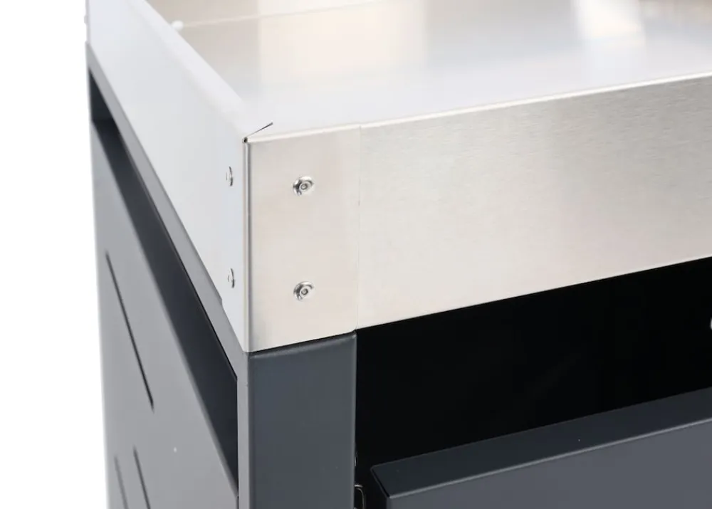 MCW 4er-Mülltonnenverkleidung -H40b, Mülltonnenbox, Pflanzkasten Edelstahl-Metall-Kombi 78kg 110x230x62cm erweiterbar Hot