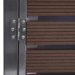 MCW 4er Mülltonnenverkleidung -K14, Mülltonnenbox, 120x264x85cm WPC Edelstahl 128kg ~ Walnuss-Holzoptik Clearance