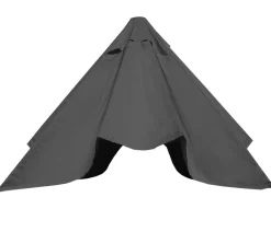 Ersatz-Bezug für Gastronomie Sonnenschirm -D20, Sonnenschirmbezug Ersatzbezug, 5x5m (Ø7,2m) Polyester ~ anthrazit ^ MCW Hot