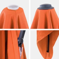 Ersatz-Bezug für Luxus-Ampelschirm -A96 mit Flap, Sonnenschirmbezug Ersatzbezug, 3x4m (Ø5m) Polyester ~ terracotta ^ MCW