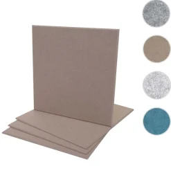 MCW 4er-Set Akustikwandpaneel -L52, Wandpaneele Akustikplatten, schalldämmend 1qm Fläche 50x50cm ~ hellbraun Discount