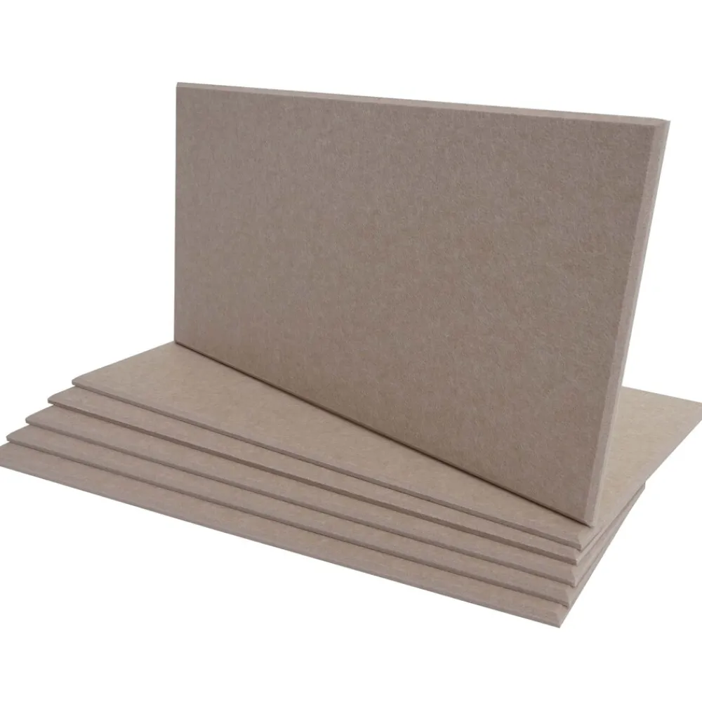 MCW 6er-Set Akustikwandpaneel -L52, Wandpaneele Akustikplatten, schalldämmend 1qm Fläche 60x30cm ~ hellbraun Sale