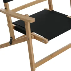 MCW 2er-Set Bambus Campingstuhl -Q42, Gartenstuhl Balkonstuhl Freizeitstuhl klappbar Outdoor Stoff/Textil ~ schwarz New