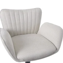 2er-Set Barhocker -M67, Drehstuhl Barstuhl, Armlehne Fußablage drehbar Stoff Eisen MVG ~ creme Fuß schwarz ^ MCW Discount