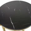 2er-Set Beistelltisch -K46, Kaffeetisch Nachttisch Loungetisch, Marmor-Optik MDF ~ schwarz-gold ^ MCW Clearance