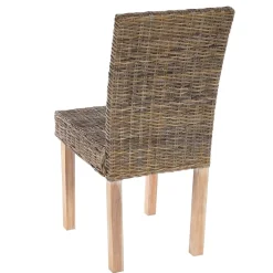 MCW 4er-Set Esszimmerstuhl Korbstuhl Stuhl Küchenstuhl Littau, Kubu-Rattan Best
