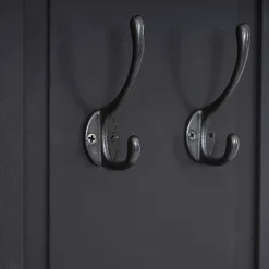 MCW 2er-Set Garderobe H33, Wandgarderobe Garderobenpaneel, Wandhaken Holz 109x28x4cm ~ dunkelgrau lackiert Clearance