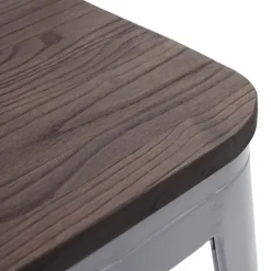 MCW 4er-Set Hocker -A73 inkl. Holz-Sitzfläche, Metallhocker Sitzhocker, Metall Industriedesign stapelbar ~ grau Online