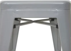 MCW 2er-Set Hocker -A73, Metallhocker Sitzhocker, Metall Industriedesign stapelbar ~ grau Clearance