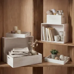 MCW 6er Set Holzbox -C20, Dekokiste Aufbewahrung Holzkiste, Shabby-Look Vintage ~ weiß shabby Best