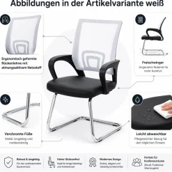 MCW 2er-Set Konferenzstuhl Afragola, Besucherstuhl, Kunstleder MVG-zertifiziert ~ schwarz Discount