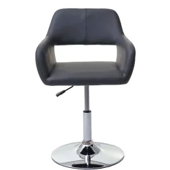 MCW Esszimmerstuhl -A50 III, Stuhl Küchenstuhl, Retro 50er Jahre, Kunstleder ~ grau, Chromfuß Sale