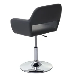 MCW Esszimmerstuhl -A50 III, Stuhl Küchenstuhl, Retro 50er Jahre, Kunstleder ~ grau, Chromfuß Sale
