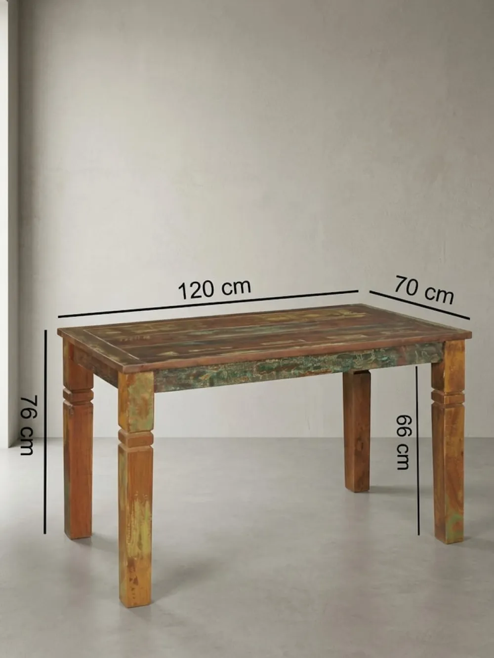 KADIMA DESIGN Esszimmertisch – Rechteckig 120x70x76 cm Bootsholz Shabby Chic