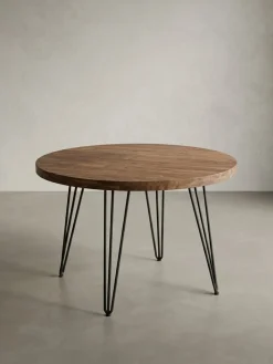 Esszimmertisch – Rund Ø120x78 cm Massivholz Braun Landhaus ^ KADIMA DESIGN