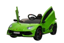 Kinder Elektroauto Lamborghini Aventador SVJ, Kunstledersitz, EVA-Reifen grün ^ Es-Toys Discount