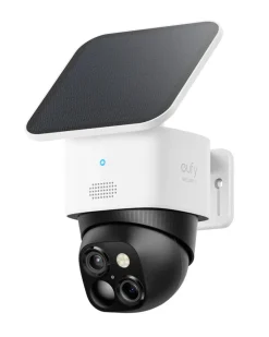 Eufy SoloCam S340 Außenkamera mit Doppelobjektiv und Solarpanel, Schwarz/Weiß (Amazon Alexa, Google Assistant, T81703W1)