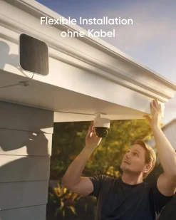 Eufy SoloCam S340 Außenkamera mit Doppelobjektiv und Solarpanel, Schwarz/Weiß (Amazon Alexa, Google Assistant, T81703W1)