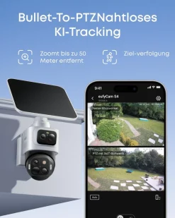 eufy S4, Schwarz/Weiß (Überwachungskamera, Solar, WLAN, 4K, 2K) ^ ANKER Best