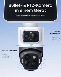 eufy S4, Schwarz/Weiß (Überwachungskamera, Solar, WLAN, 4K, 2K) ^ ANKER Best