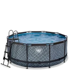 Exit Toys EXIT Frame Aufstellpool Stone ø360x122cm mit Filterpumpe - grau