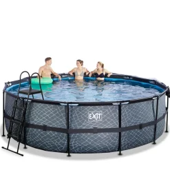 Exit Frame Aufstellpool ø450x122cm mit Sandfilterpumpe, Abdeckung und Wärmepumpe, versch. Ausführungen New