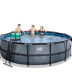 Exit Frame Pool ø488x122cm mit Sandfilterpumpe und Abdeckung, versch. Ausführungen New