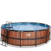 Frame Pool ø450x122cm mit Sandfilterpumpe - Holz Optik ^ Exit Outlet