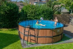 Frame Pool ø450x122cm mit Sandfilterpumpe - Holz Optik ^ Exit Outlet