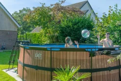 Frame Pool ø450x122cm mit Sandfilterpumpe - Holz Optik ^ Exit Outlet