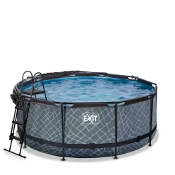 Exit Frame Pool ø360x122cm mit Sandfilterpumpe, Abdeckung + Wärmepumpe versch. Ausführungen