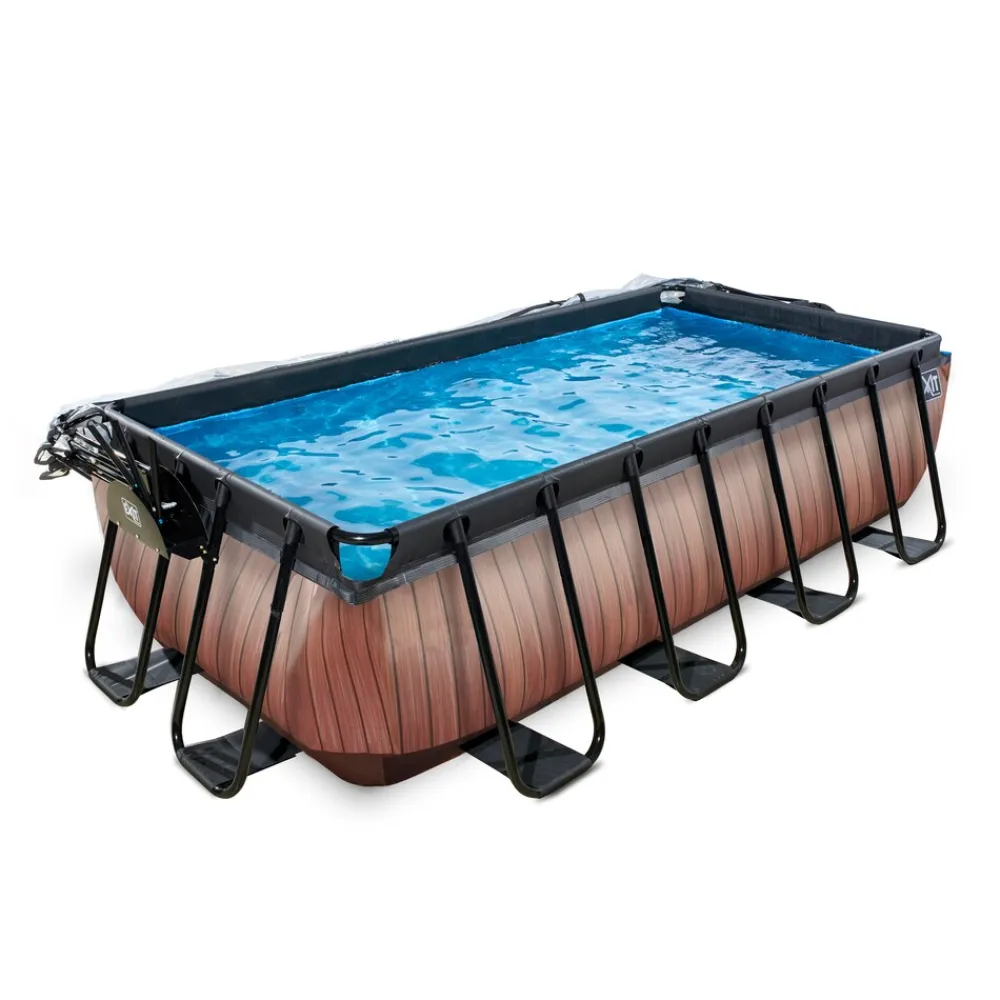 Exit Frame Pool 400x200x100cm mit Sandfilterpumpe und Abdeckung, versch. Ausführungen Online