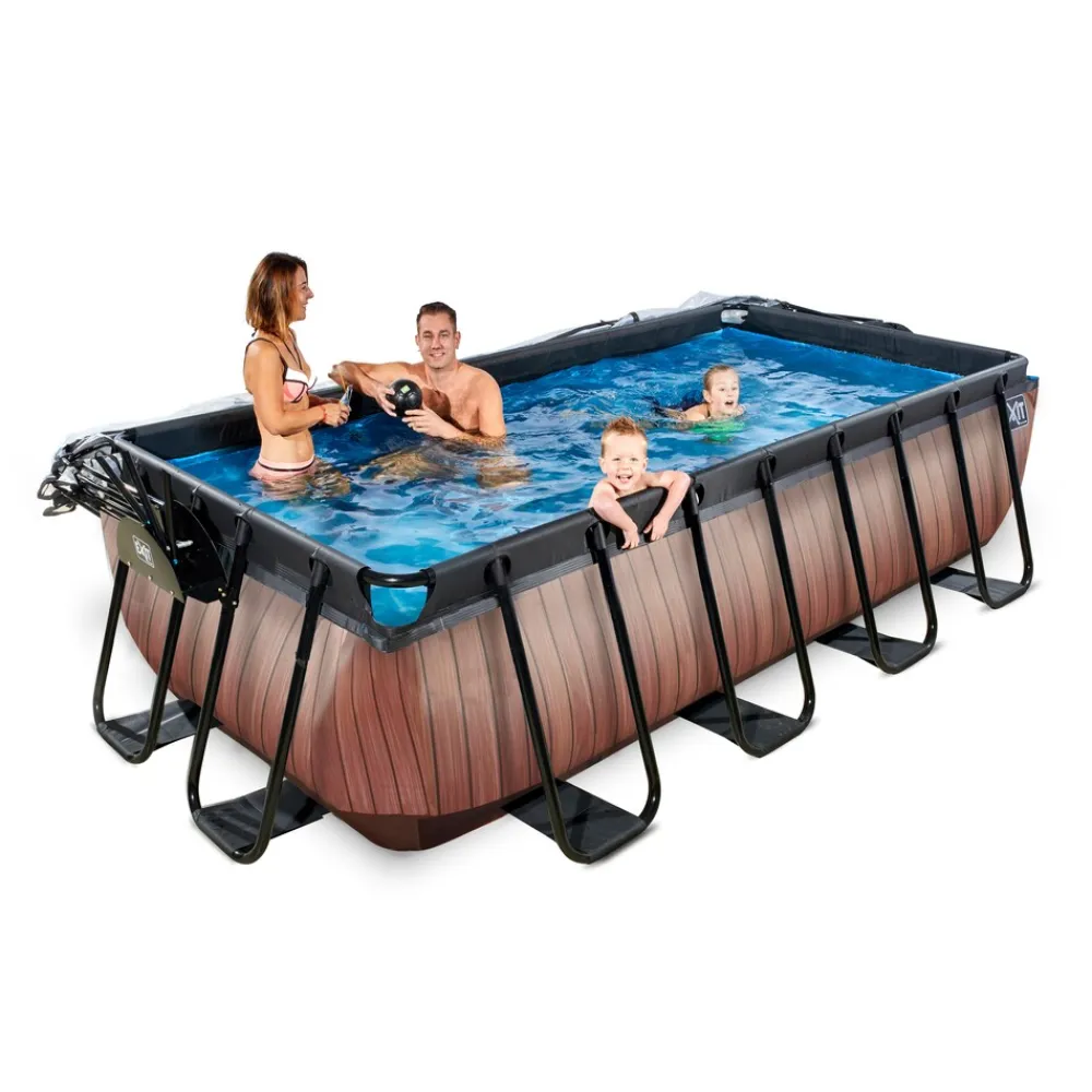 Exit Frame Pool 400x200x100cm mit Sandfilterpumpe und Abdeckung, versch. Ausführungen Online