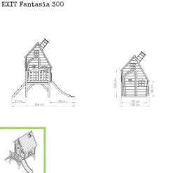 Holzspielhaus Fantasia 300, natur ^ Exit