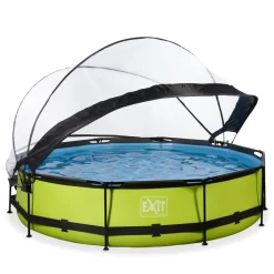Lime Pool ø360x76cm mit Abdeckung und Filterpumpe - grün ^ Exit