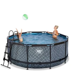Exit Stone Pool ø360x122cm mit Sandfilterpumpe - grau Outlet