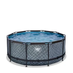 Exit Stone Pool ø360x122cm mit Sandfilterpumpe - grau Outlet